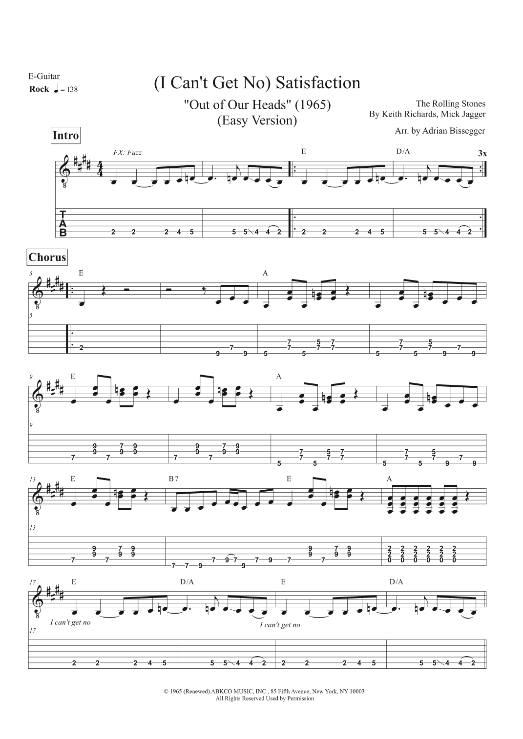(i Can't Get No) Satisfaction (arr. Adrian Bissegger)