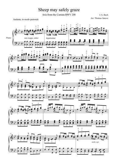 Sheep may safely graze (arr. Thomas Jancso)