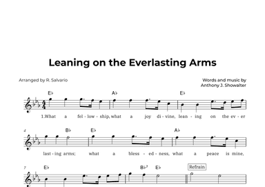 Leaning on the Everlasting Arms (Key of E-Flat Major) (arr. R. Salvario)