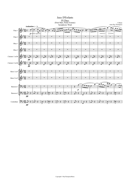 Bizet: Jeux D'Enfants (Children's Games) IV. Duo - symphonic wind (arr. Ray Thompson)