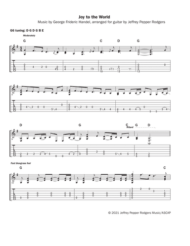 Joy to the World - solo guitar in G6 tuning (arr. Jeffrey Pepper Rodgers)