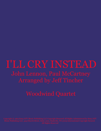 I'll Cry Instead (arr. Jeff Tincher)