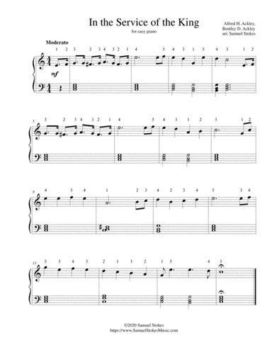 In the Service of the King - for easy piano (arr. Samuel Stokes)