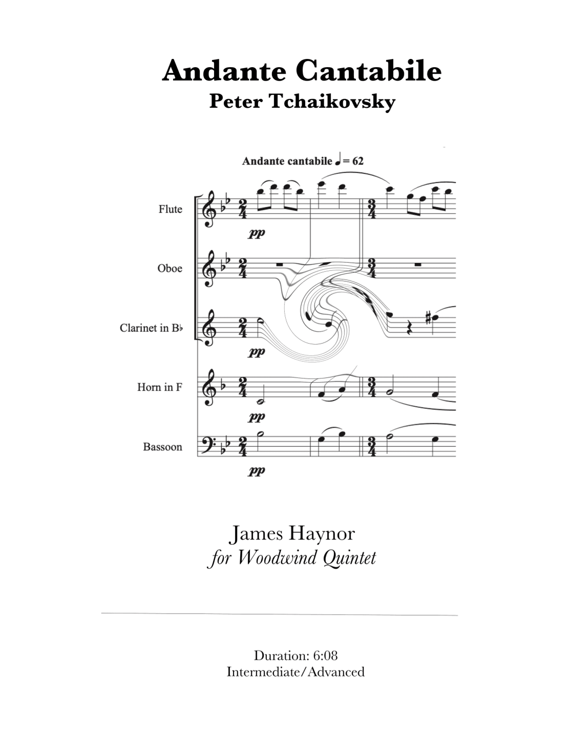 Andante Cantabile for Woodwind Quintet (arr. James Haynor)