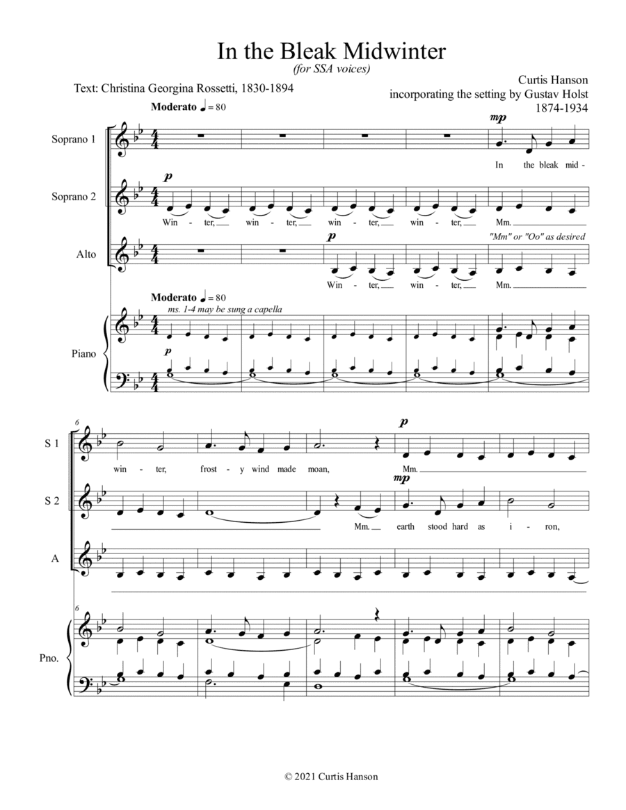 In the Bleak Midwinter (SSA)
