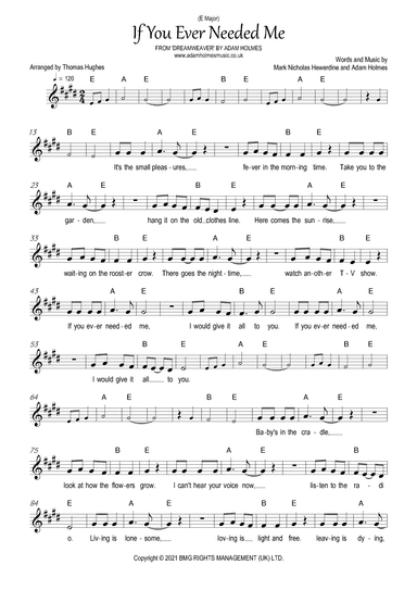 If You Ever Needed Me (arr. Thomas Hughes)