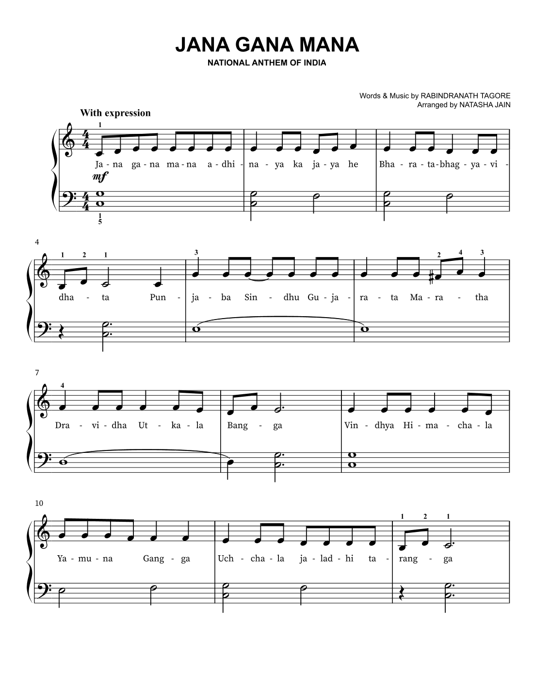 Jana Gana Mana (arr. Natasha Jain)