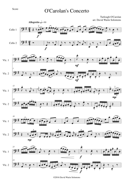 O'Carolan's Concerto for 2 cellos (arr. David Warin Solomons)
