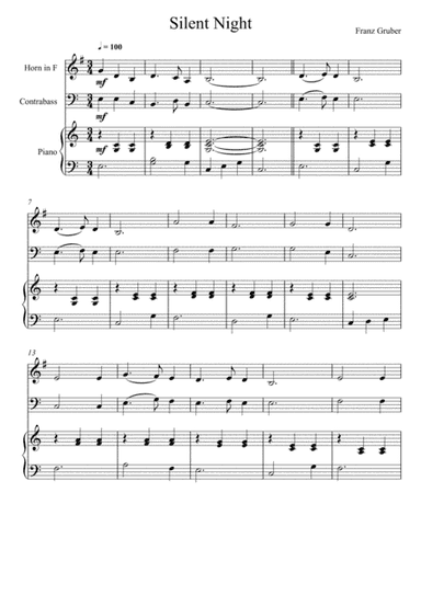 Franz Gruber - Silent Night (English Horn and Double Bass Duet) (arr. André Laitano)