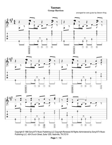 Taxman (arr. Steven King)