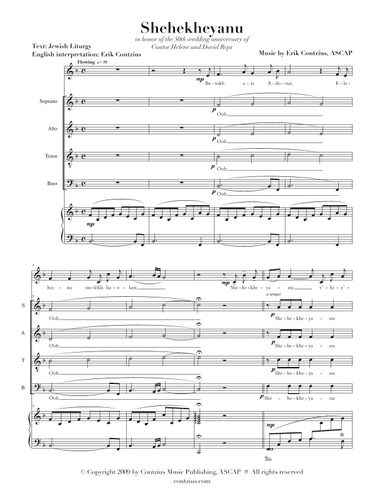 Shehekheyanu (Solo & SATB with Keyboard)