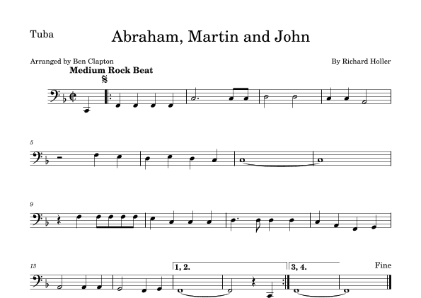 Abraham, Martin And John (arr. Ben Clapton)