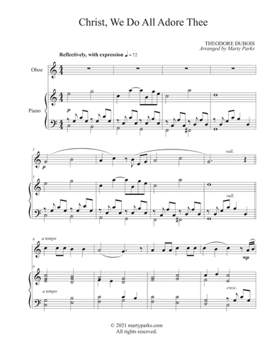 Christ, We Do All Adore Thee (Oboe-Piano) (arr. Marty Parks)