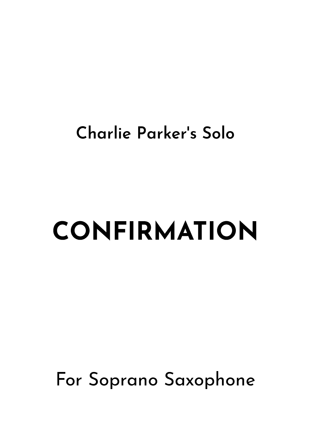 Confirmation (arr. Jireh J.)