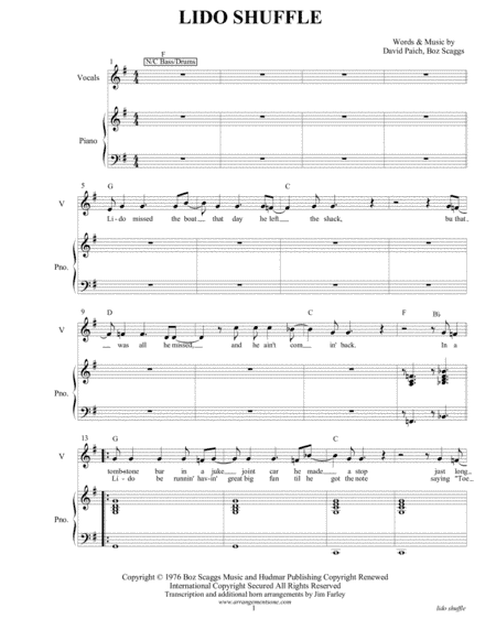 Lido Shuffle (arr. Jim Farley www.arrangementsone.com)