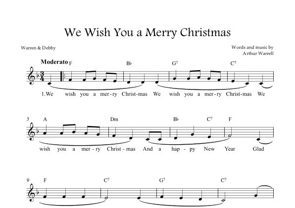 We Wish You a Merry Christmas (arr. Warren & Debby)