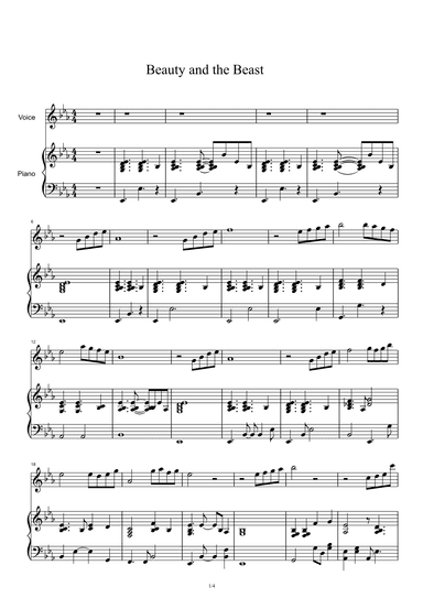 Beauty And The Beast (arr. Celine Dion & Peabo Bryson)