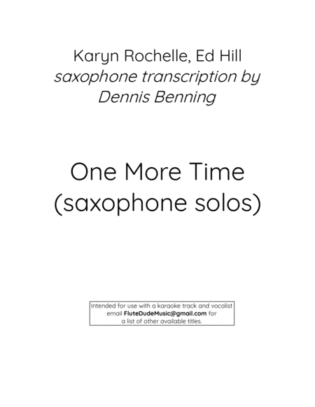 One More Time (arr. Dennis Benning)