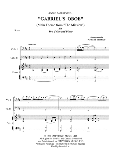 Gabriel's Oboe (arr. Armand Broshka)