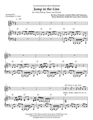 Jump In The Line (arr. Christopher L Clark)