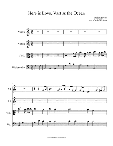 Here is Love, Vast as the Ocean--String Quartet (arr. Carrie Wickens)