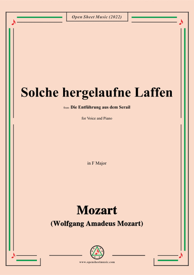 Mozart-Solche hergelaufne Laffen,from Die Entfuhrung aus dem Serail (arr. OSM Press)