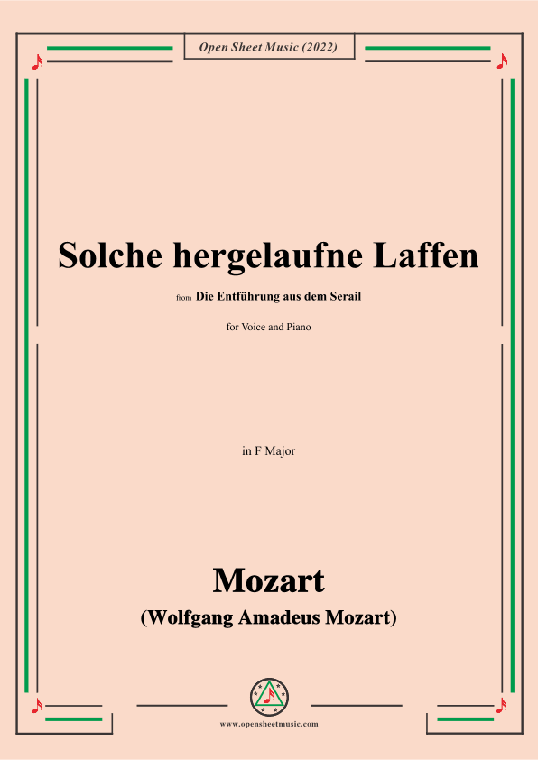 Mozart-Solche hergelaufne Laffen,from Die Entfuhrung aus dem Serail (arr. OSM Press)