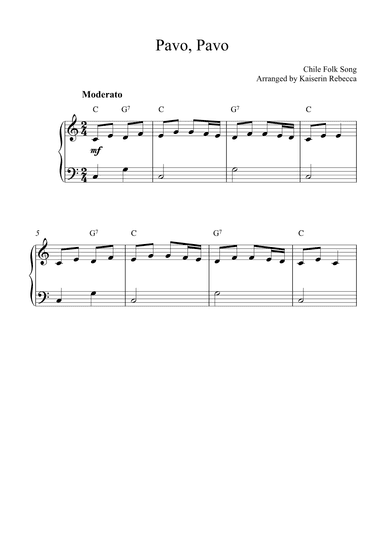 Pavo, Pavo (arr. Kaiserin Rebecca)