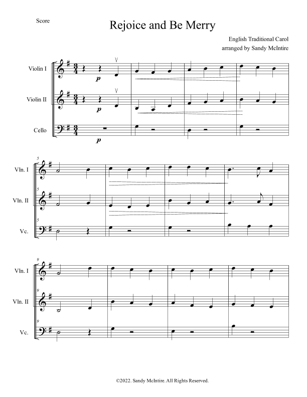 Rejoice and Be Merry (arr. Sandy McIntire)
