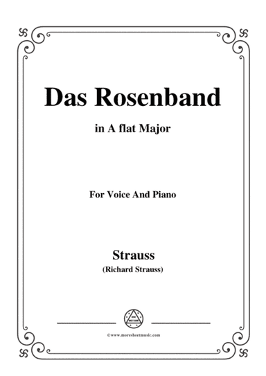 Richard Strauss-Das Rosenband in A flat Major,for Voice and Piano (arr. MSM)