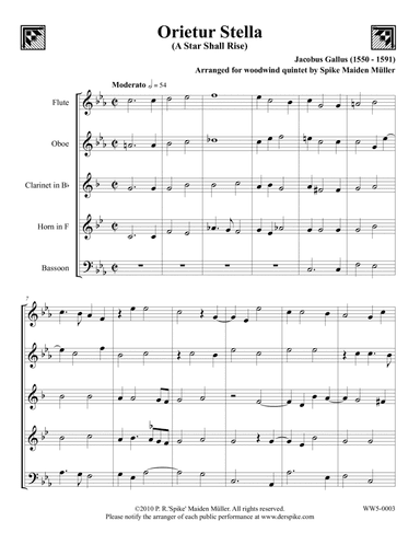 Orietur stella (A star shall rise) (arr. Spike Maiden Müller)