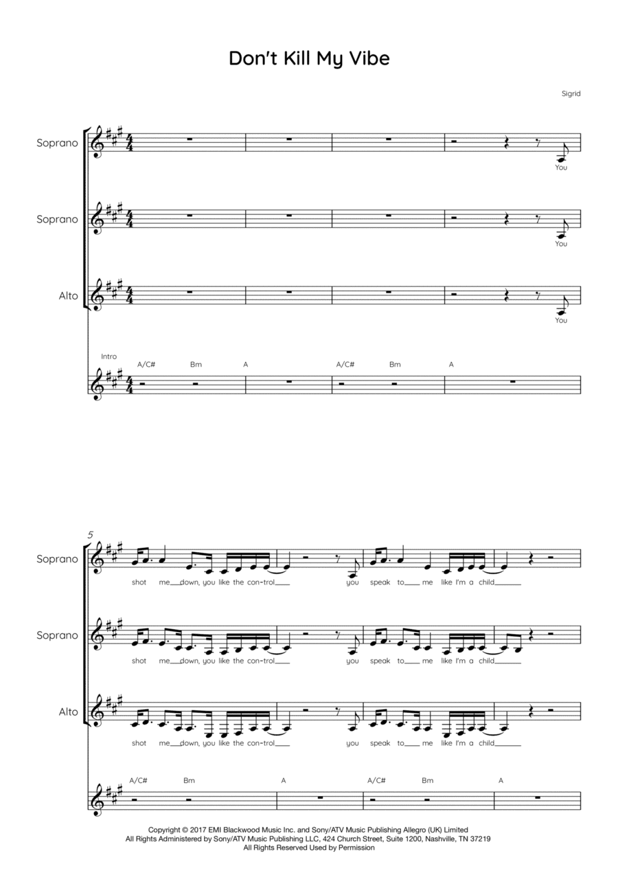 Don't Kill My Vibe (arr. Theodora Byrne)
