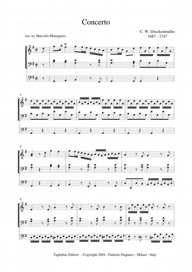 CONCERTO IN G - Druckenmuller - For Organ 3 staff