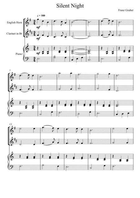 Franz Gruber - Silent Night (English Horn and Clarinet Duet) (arr. André Laitano)