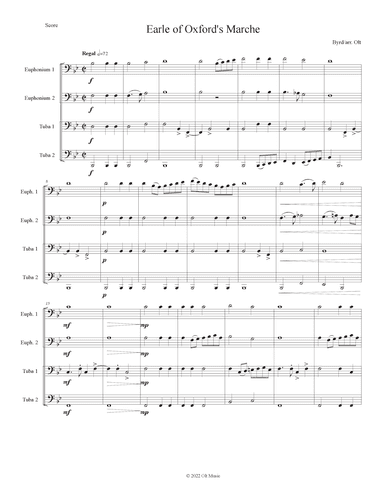 Earle of Oxford's Marche (arr. Tim Olt)