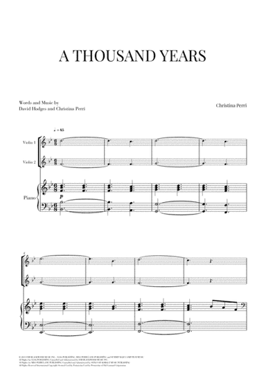 A Thousand Years (arr. Cadenza Editions)