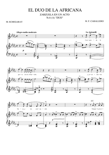 El duo de la Africana (arr. Renata Varnagirytė)