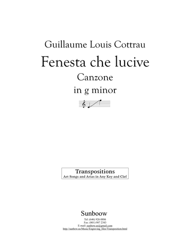 Cottrau: Fenesta che lucive (transposed to g minor) (arr. Sunbow)