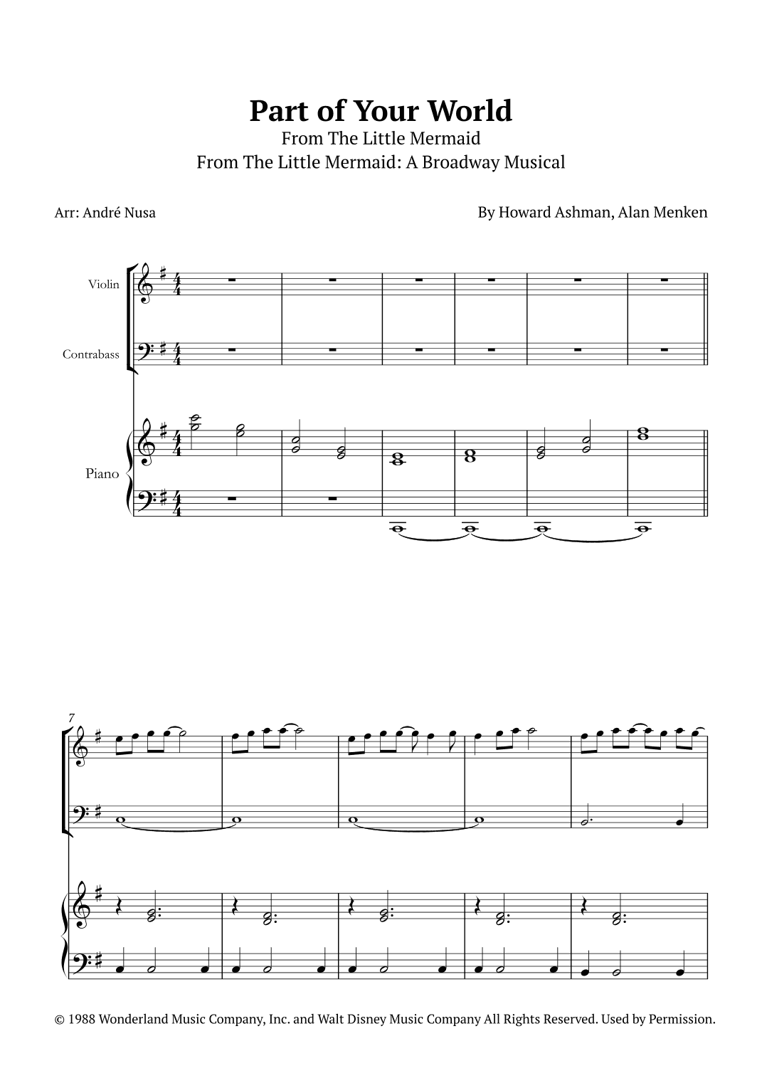 Part Of Your World (arr. André Nusa)