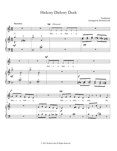 HIckory Dickory Dock ( a 'spooky' arrangment suitable for young singers) (arr. Richard Link)