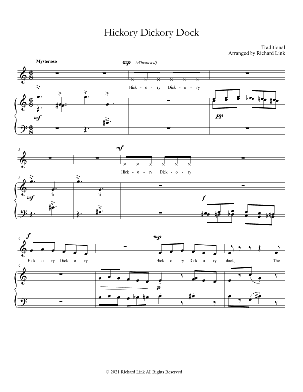 HIckory Dickory Dock ( a 'spooky' arrangment suitable for young singers) (arr. Richard Link)