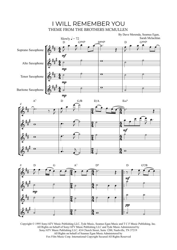 I Will Remember You (arr. Alex Nunes Rodrigues)