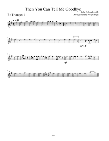 Then You Can Tell Me Goodbye (arr. Joseph Pugh)