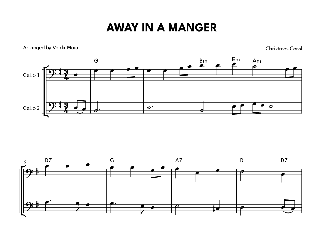 Away In A Manger - Cello Duet (arr. Valdir Maia)