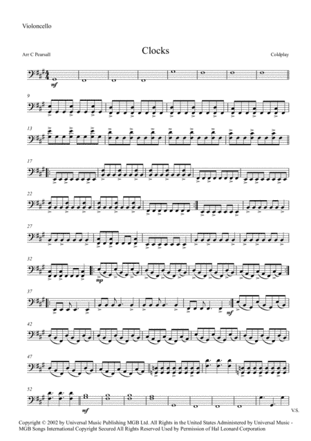Clocks (arr. Caroline Pearsall)