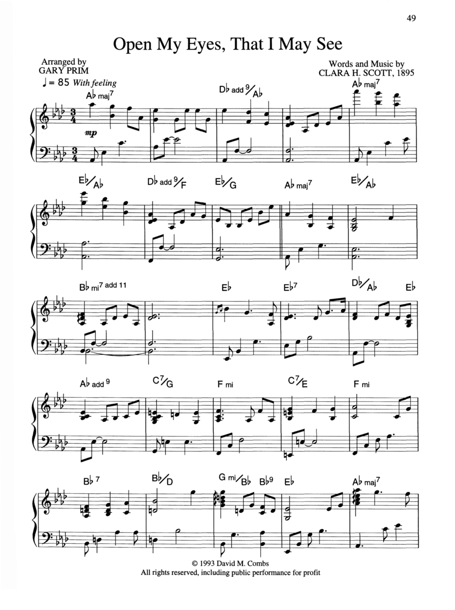 Open My Eyes, That I May See (arr. Gary Prim)