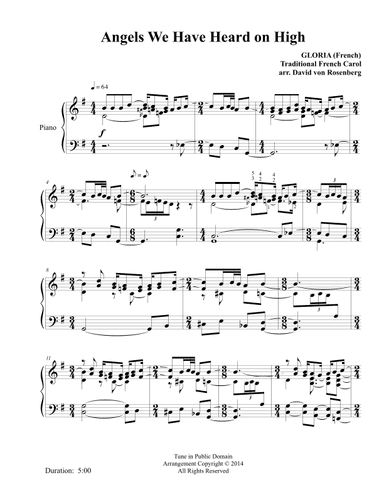 Angels We Have Heard On High (arr. David A. von Rosenberg)