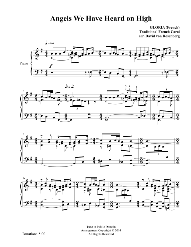 Angels We Have Heard On High (arr. David A. von Rosenberg)
