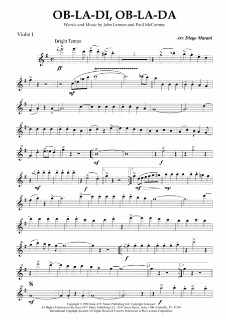 Ob-La-Di, Ob-La-Da (arr. Diego Marani)