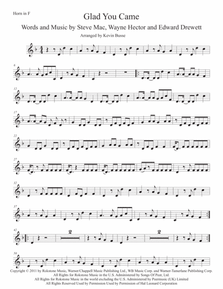 Glad You Came (arr. Kevin Busse)